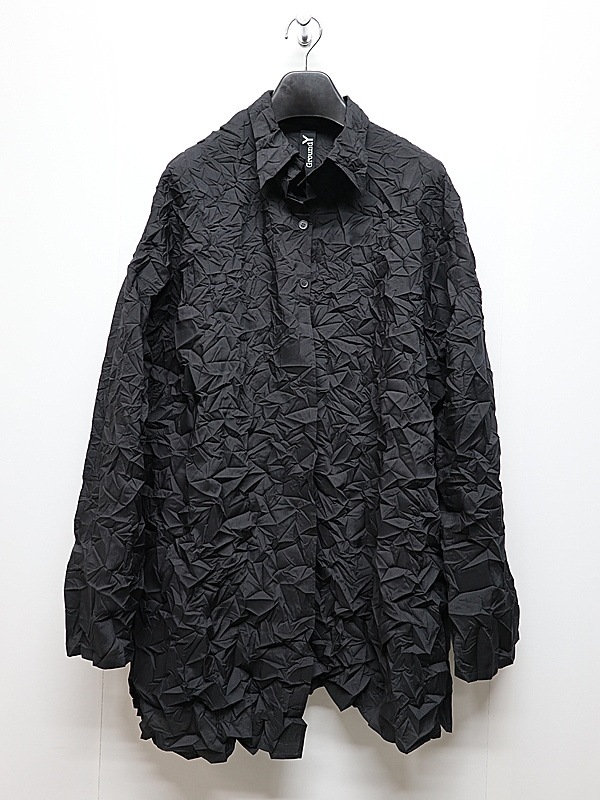 �㴰���Ground Y�����饦��ɥ磻/PE SPUNLAWN DATCHED DOLMAN SHIRT/BLACK