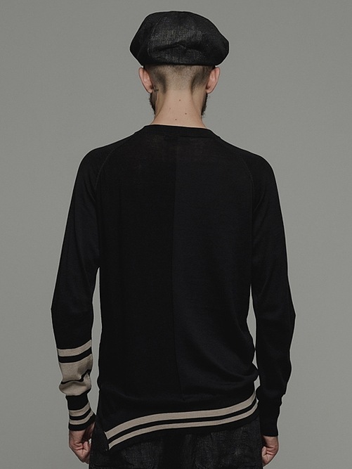 �㴰���nude:masahiko maruyama ���̡���:�ޥ��ҥ��ޥ���/16GG LONG SLEEVE KNIT PULLOVER/Black-Beige