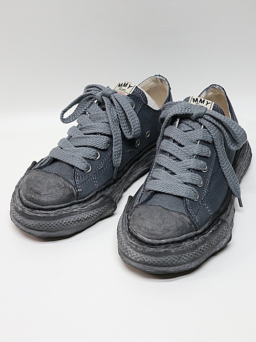 �㴰���Maison MIHARA YASUHIRO�� PETERSON 23 LOW/original sole canvas garment dye Low-Top sneakers/BLKxBLK
