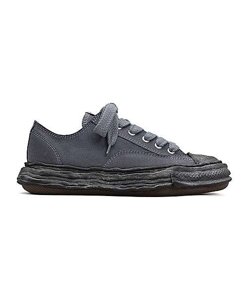 �㴰���Maison MIHARA YASUHIRO�� PETERSON 23 LOW/original sole canvas garment dye Low-Top sneakers/BLKxBLK