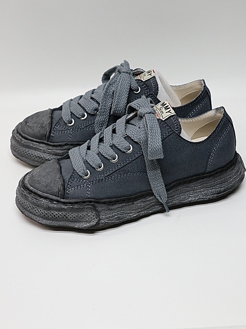 �㴰���Maison MIHARA YASUHIRO�� PETERSON 23 LOW/original sole canvas garment dye Low-Top sneakers/BLKxBLK