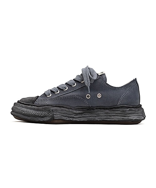�㴰���Maison MIHARA YASUHIRO�� PETERSON 23 LOW/original sole canvas garment dye Low-Top sneakers/BLKxBLK