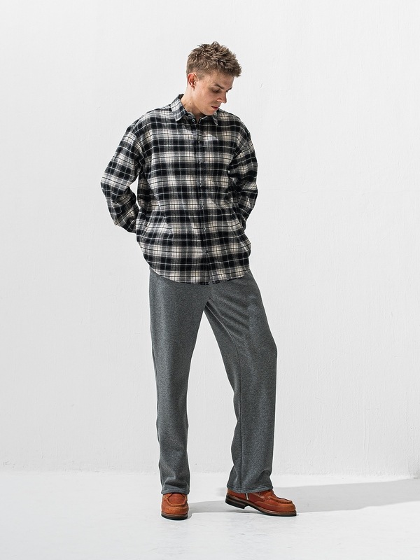 (ͽ���ʡ�11��12������ͽ��/42TH RESOUND CLOTHING���ꥵ����ɥ���������/SEMIWAIDE velours fleece WIDE TUCK PANTS/CHACOAL