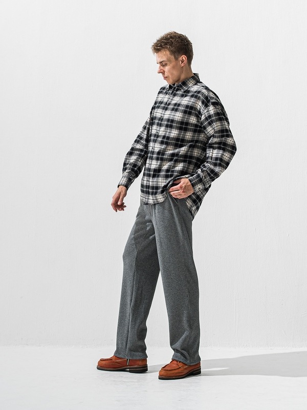 (ͽ���ʡ�11��12������ͽ��/42TH RESOUND CLOTHING���ꥵ����ɥ���������/SEMIWAIDE velours fleece WIDE TUCK PANTS/CHACOAL