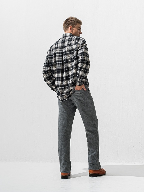 (ͽ���ʡ�11��12������ͽ��/42TH RESOUND CLOTHING���ꥵ����ɥ���������/SEMIWAIDE velours fleece WIDE TUCK PANTS/CHACOAL