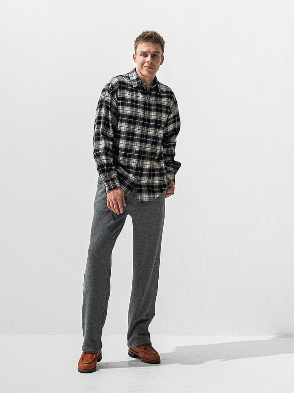 (ͽ���ʡ�11��12������ͽ��/42TH RESOUND CLOTHING���ꥵ����ɥ���������/SEMIWAIDE velours fleece WIDE TUCK PANTS/CHACOAL
