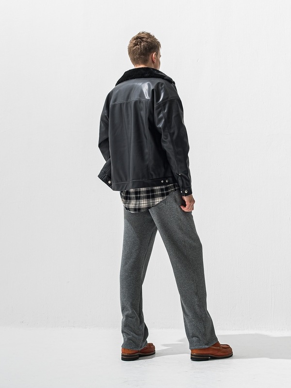 (ͽ���ʡ�11��12������ͽ��/42TH RESOUND CLOTHING���ꥵ����ɥ���������/SEMIWAIDE velours fleece WIDE TUCK PANTS/CHACOAL