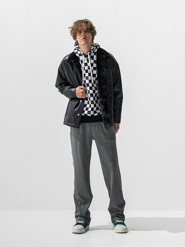 (ͽ���ʡ�11��12������ͽ��/42TH RESOUND CLOTHING���ꥵ����ɥ���������/SEMIWAIDE velours fleece WIDE TUCK PANTS/CHACOAL