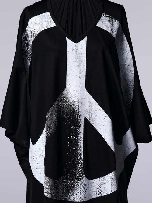 �㴰���THE ONENESS�������ͥ�/Eco Rayon & Organic Cotton Jersey Dolman V-Nack/Black