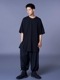 Ground Y�����饦��ɥ磻/30/- COTTON JERSEY SLIT JUMBO T-SHIRT/BLACK.