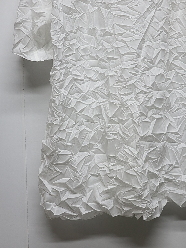Ground Y�����饦��ɥ磻/PE SPUNLAWN OPEN COLLAR BACK GATHER SHIRT/WHITE