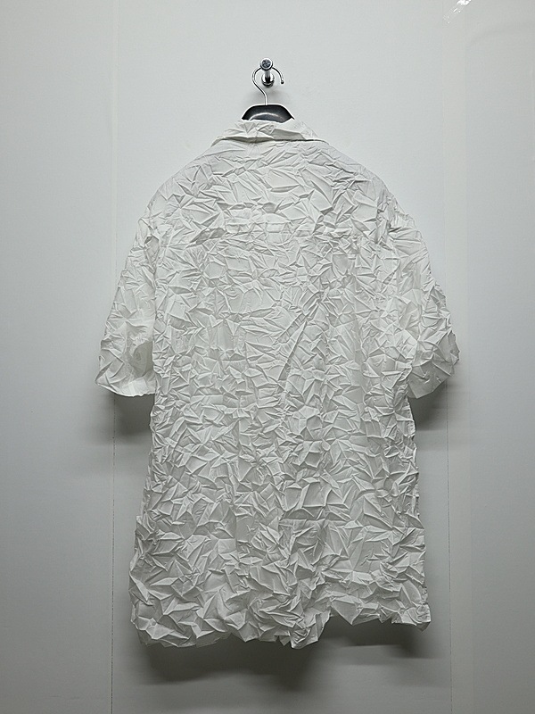 Ground Y�����饦��ɥ磻/PE SPUNLAWN OPEN COLLAR BACK GATHER SHIRT/WHITE