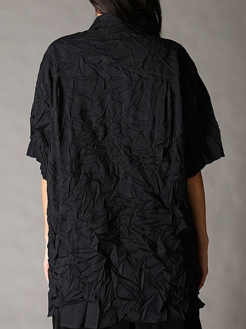 Ground Y�����饦��ɥ磻/PE SPUNLAWN OPEN COLLAR BACK GATHER SHIRT/WHITE