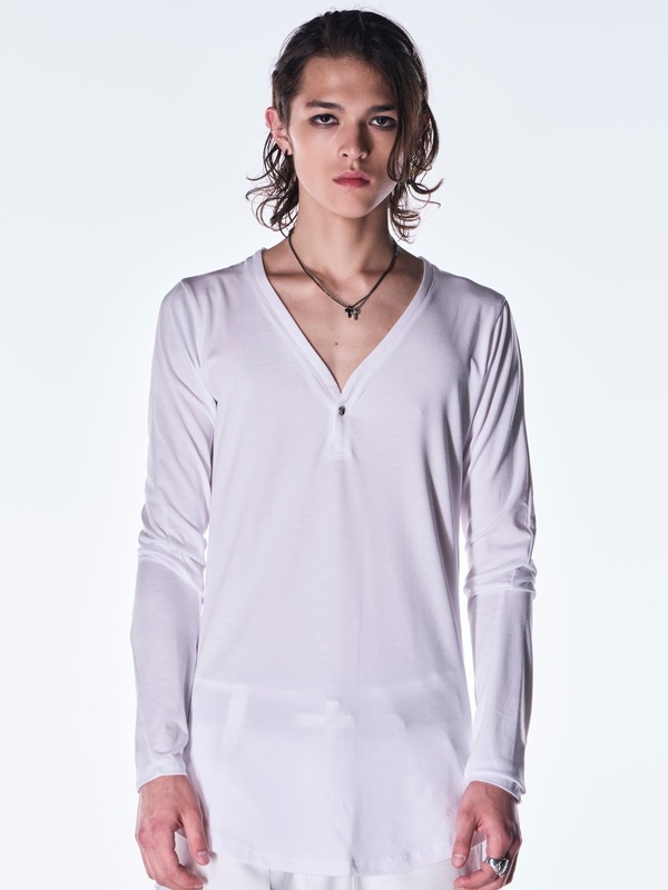 (ͽ���ʡ�8��9������ͽ��/kiryuyrik������奦����奦/BEATENJIKU Henry Neck T-Shirt/White