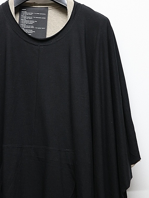 �㴰���nude:masahiko maruyama ���̡���:�ޥ��ҥ��ޥ���/40/- Cotton/Wool Jersey LAYERED PONCHO (2pcs SET)/Black-Beige