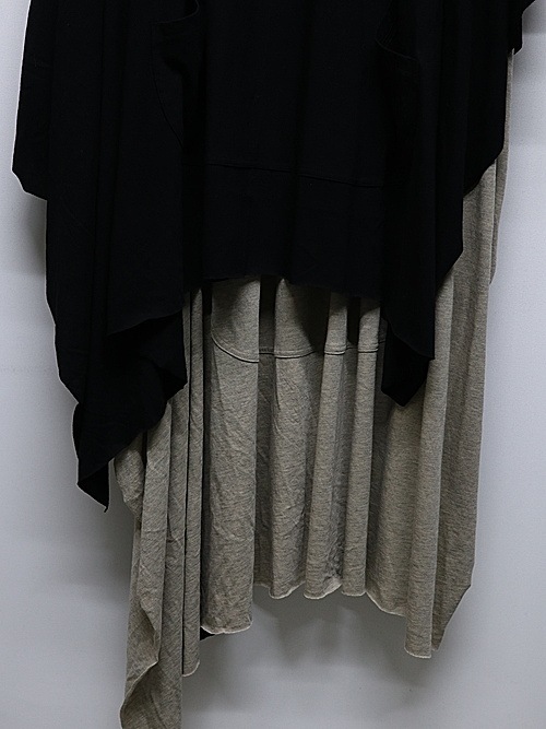 �㴰���nude:masahiko maruyama ���̡���:�ޥ��ҥ��ޥ���/40/- Cotton/Wool Jersey LAYERED PONCHO (2pcs SET)/Black-Beige