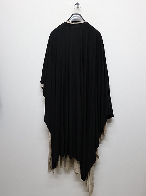 �㴰���nude:masahiko maruyama ���̡���:�ޥ��ҥ��ޥ���/40/- Cotton/Wool Jersey LAYERED PONCHO (2pcs SET)/Black-Beige
