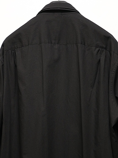Ground Y�����饦��ɥ磻/50/- BROAD DOUBLE COLLAR SLANTED POCKET SHIRT/BLACK
