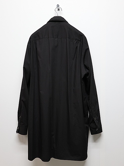 Ground Y�����饦��ɥ磻/50/- BROAD DOUBLE COLLAR SLANTED POCKET SHIRT/BLACK