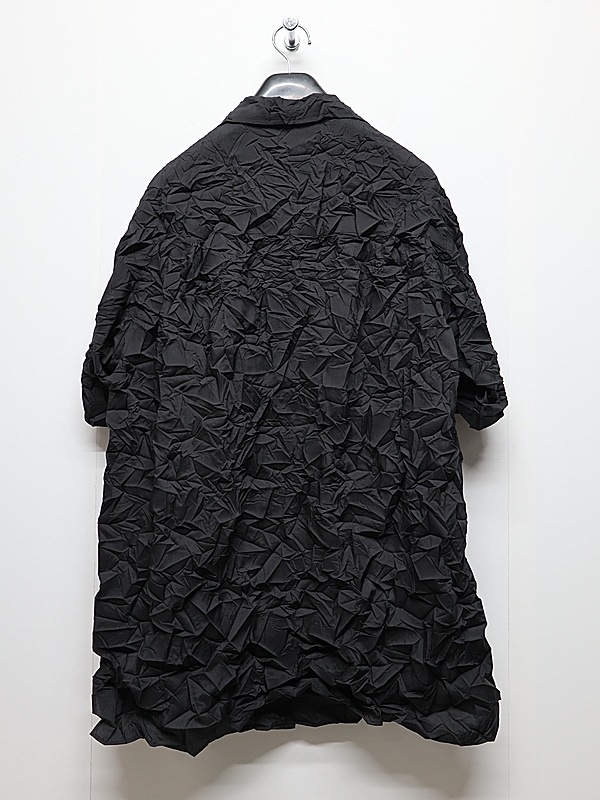 �㴰���Ground Y�����饦��ɥ磻/PE SPUNLAWN OPEN COLLAR BACK GATHER SHIRT/BLACK