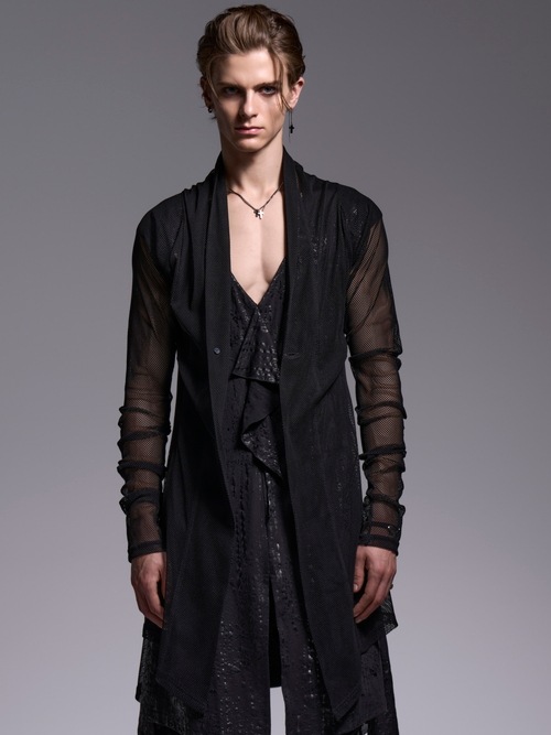 (ͽ���ʡ�7��8������ͽ��/kiryuyrik������奦����奦/Mesh Dolman Sleeve Cardigan/Black