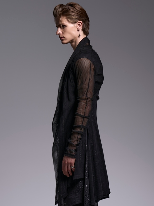 (ͽ���ʡ�7��8������ͽ��/kiryuyrik������奦����奦/Mesh Dolman Sleeve Cardigan/Black