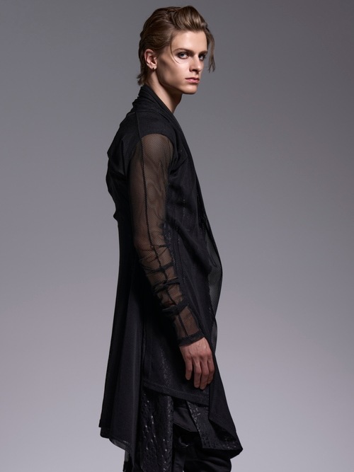 (ͽ���ʡ�7��8������ͽ��/kiryuyrik������奦����奦/Mesh Dolman Sleeve Cardigan/Black