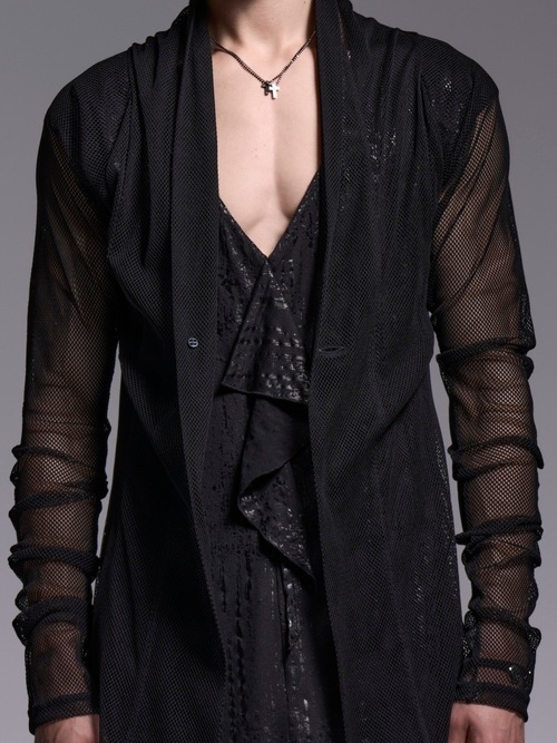 (ͽ���ʡ�7��8������ͽ��/kiryuyrik������奦����奦/Mesh Dolman Sleeve Cardigan/Black