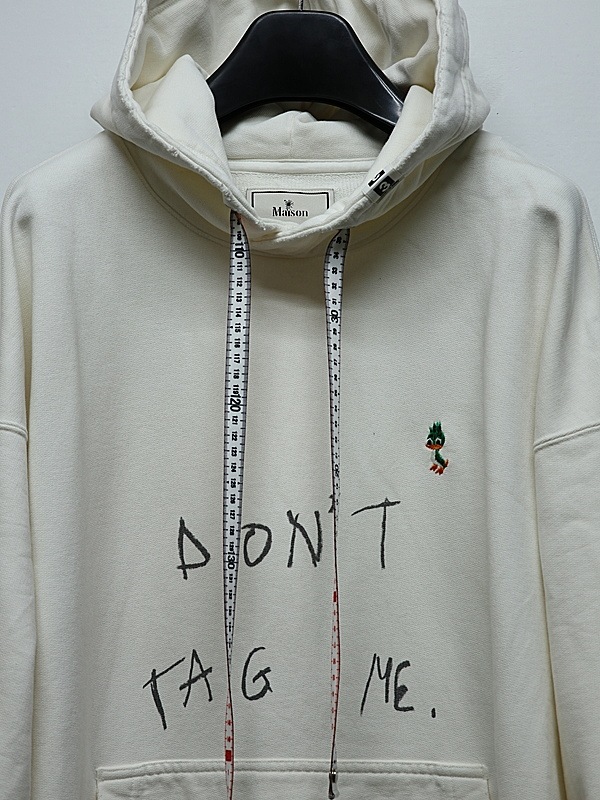 Maison MIHARA YASUHIRO���᥾�� �ߥϥ�䥹�ҥ�/French Terry DON'T TAG ME. SWEAT HOODIE/WHITE