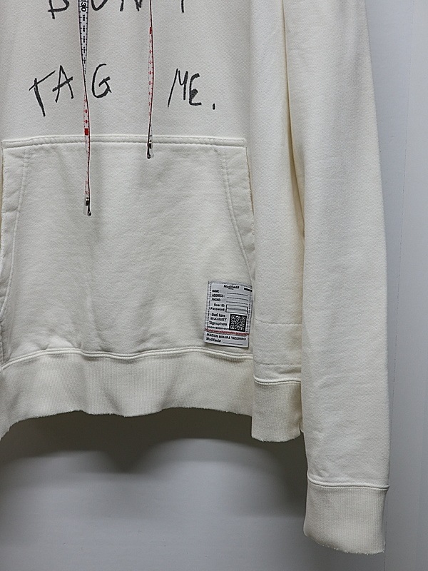 Maison MIHARA YASUHIRO���᥾�� �ߥϥ�䥹�ҥ�/French Terry DON'T TAG ME. SWEAT HOODIE/WHITE