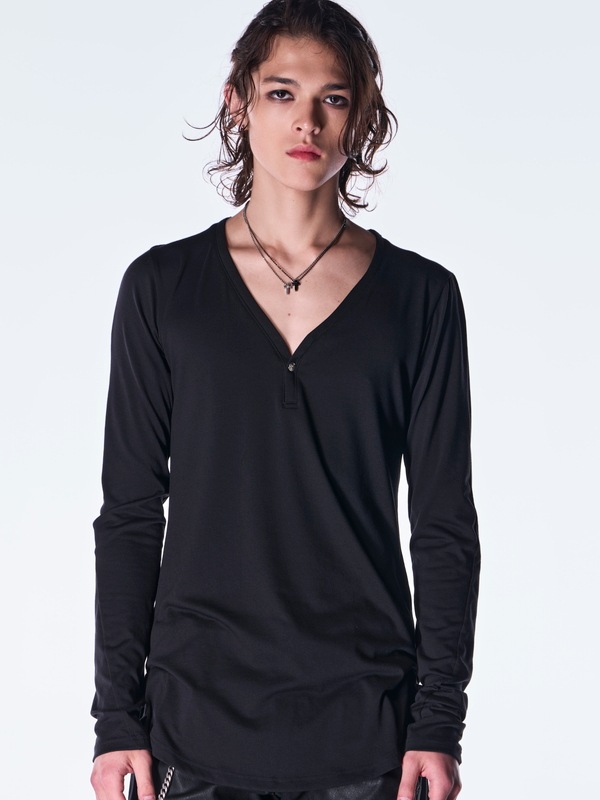 (ͽ���ʡ�8��9������ͽ��/kiryuyrik������奦����奦/BEATENJIKU Henry Neck T-Shirt/Black