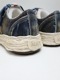 �㴰���Maison MIHARA YASUHIRO�� PETERSON 23-original sole washed denim low-top sneakers/BLUE