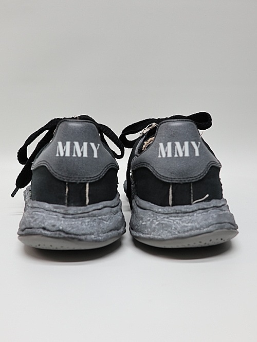 �㴰���Maison MIHARA YASUHIRO��CHARLES/original sole ripping and overdyeing canvas Low-Top sneakers/BLK/BLK