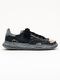 �㴰���Maison MIHARA YASUHIRO��CHARLES/original sole ripping and overdyeing canvas Low-Top sneakers/BLK/BLK