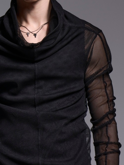 (ͽ���ʡ�7��8������ͽ��/kiryuyrik������奦����奦/Mesh Loose High Neck/Black