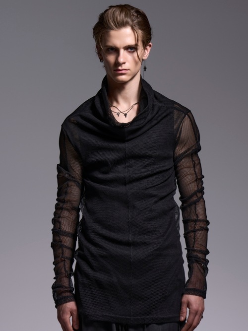 (ͽ���ʡ�7��8������ͽ��/kiryuyrik������奦����奦/Mesh Loose High Neck/Black
