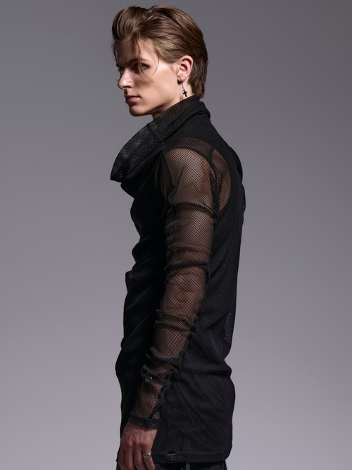 (ͽ���ʡ�7��8������ͽ��/kiryuyrik������奦����奦/Mesh Loose High Neck/Black