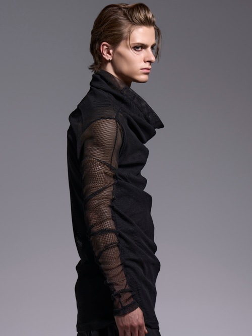 (ͽ���ʡ�7��8������ͽ��/kiryuyrik������奦����奦/Mesh Loose High Neck/Black