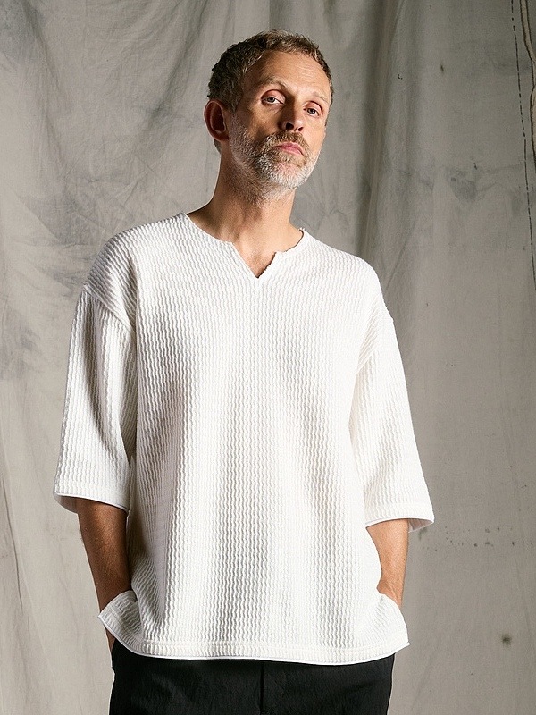 (ͽ���ʡ�4��5������ͽ��/wjk�����֥른��������/textured knit key-neck H/S/white