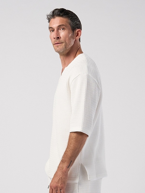 (ͽ���ʡ�4��5������ͽ��/wjk�����֥른��������/textured knit key-neck H/S/white