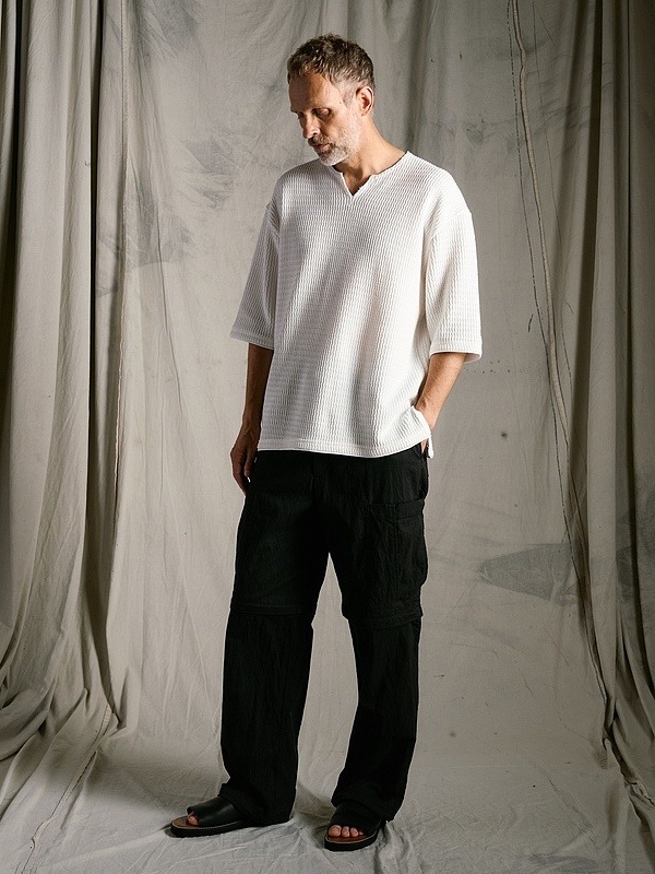 (ͽ���ʡ�4��5������ͽ��/wjk�����֥른��������/textured knit key-neck H/S/white