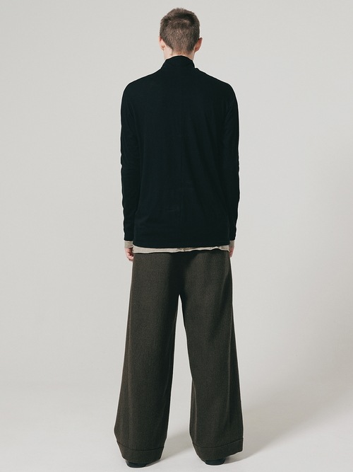 �㴰���nude:masahiko maruyama ���̡���:�ޥ��ҥ��ޥ���/40/- Cotton/Wool Jersey HIGH NECK T SHIRT/Black-Beige