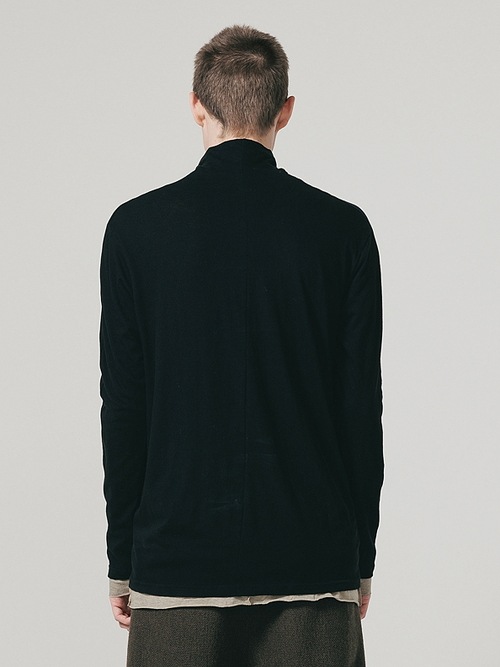 �㴰���nude:masahiko maruyama ���̡���:�ޥ��ҥ��ޥ���/40/- Cotton/Wool Jersey HIGH NECK T SHIRT/Black-Beige