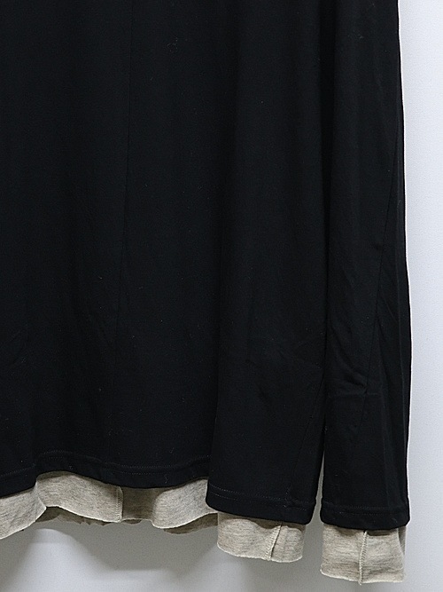 �㴰���nude:masahiko maruyama ���̡���:�ޥ��ҥ��ޥ���/40/- Cotton/Wool Jersey HIGH NECK T SHIRT/Black-Beige