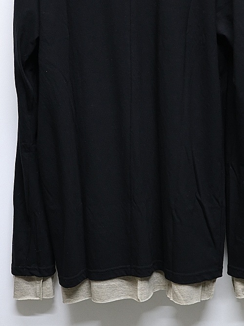 �㴰���nude:masahiko maruyama ���̡���:�ޥ��ҥ��ޥ���/40/- Cotton/Wool Jersey HIGH NECK T SHIRT/Black-Beige
