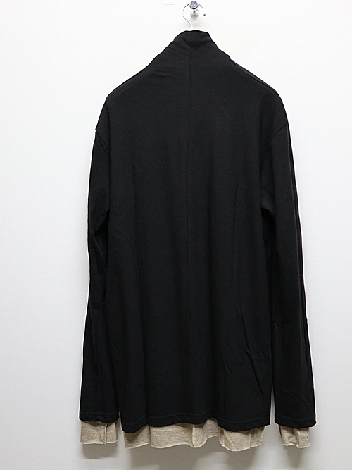 �㴰���nude:masahiko maruyama ���̡���:�ޥ��ҥ��ޥ���/40/- Cotton/Wool Jersey HIGH NECK T SHIRT/Black-Beige