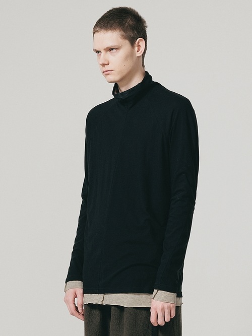 �㴰���nude:masahiko maruyama ���̡���:�ޥ��ҥ��ޥ���/40/- Cotton/Wool Jersey HIGH NECK T SHIRT/Black-Beige