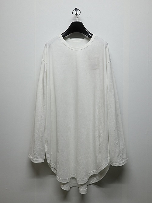 Ground Y�����饦��ɥ磻/30/- COTTON JERSEY HEM JUMBO LONG SLEEVED T/WHITE