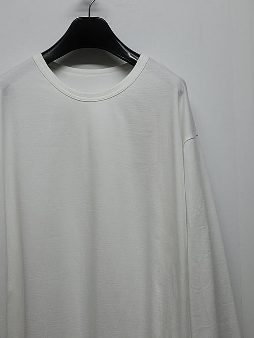 Ground Y�����饦��ɥ磻/30/- COTTON JERSEY HEM JUMBO LONG SLEEVED T/WHITE