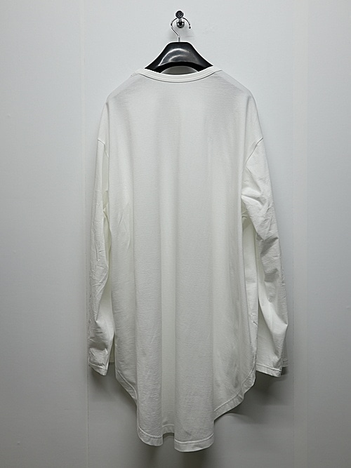 Ground Y�����饦��ɥ磻/30/- COTTON JERSEY HEM JUMBO LONG SLEEVED T/WHITE